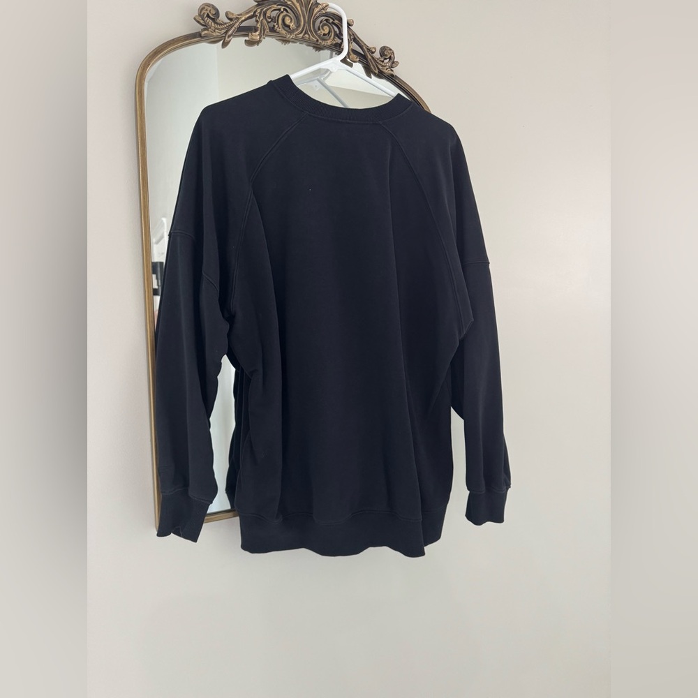 Fabletics Oversized Black Crewneck Sweatshirt